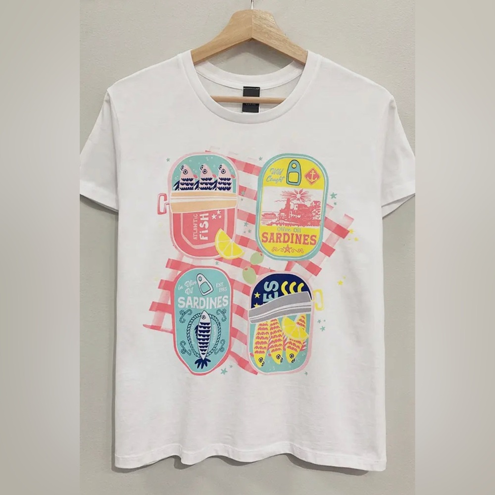 #351. Sardine Picnic Graphic Tee.